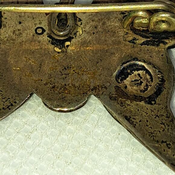 Vintage inlay abalone shell butterfly brooch stamp worn off - Picture 3 of 7